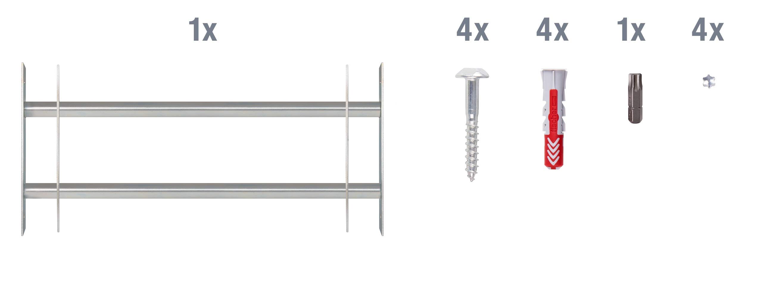 Alberts 563684 Grille de fenêtre de style Secorino Basic | coulissante, pour les fenêtres extérieures | grille de protection anti-effraction | galvanisée, en bleu | 300 x 700-1050 mm