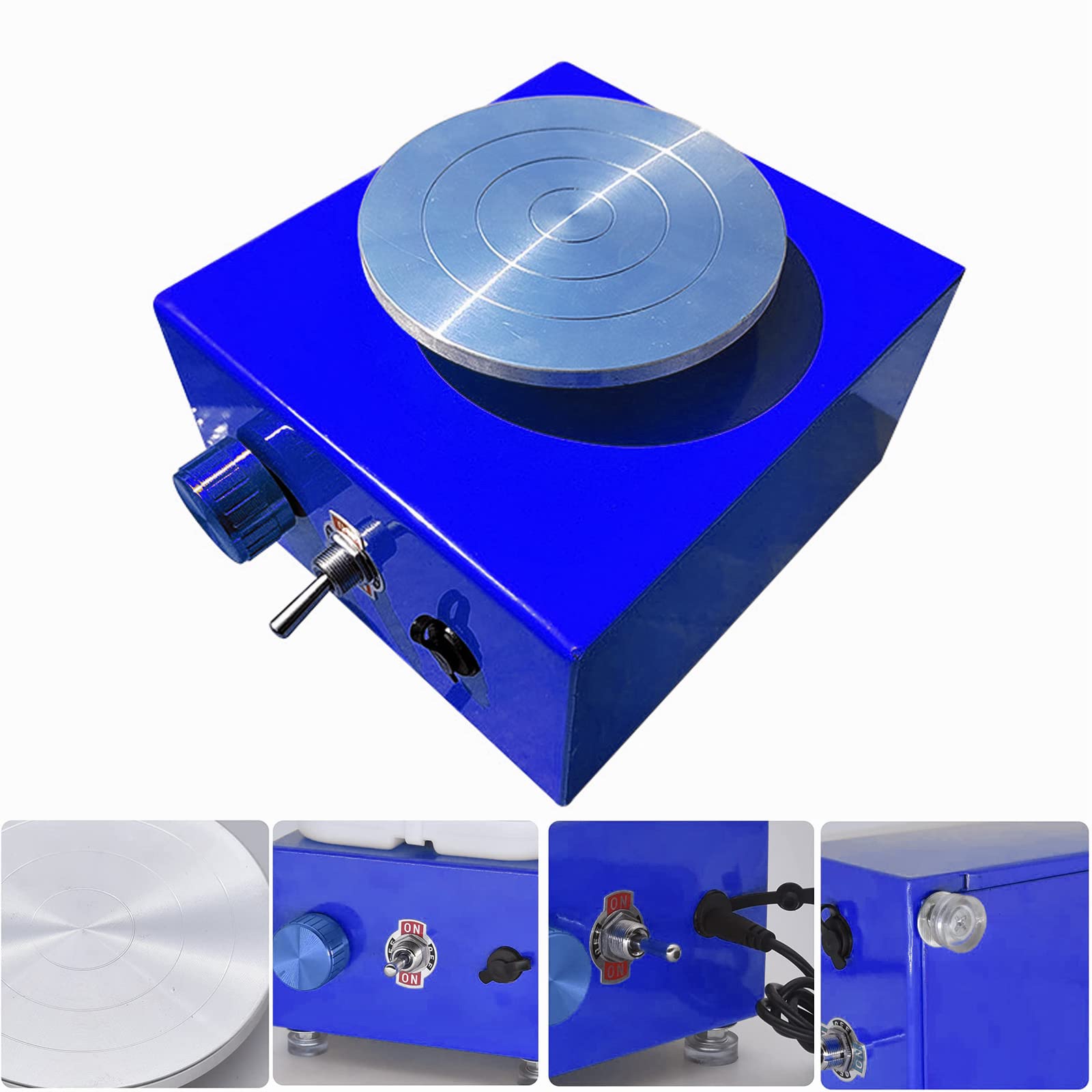 DYOUen Elektrische Töpferscheibe -Tonmaschine Mit 10 cm Drehteller und Abnehmbarem ABS Schallwand Pottery Wheel Drehteller Elektrisch Minitopf Töpferset für Anfänger Weihnachten