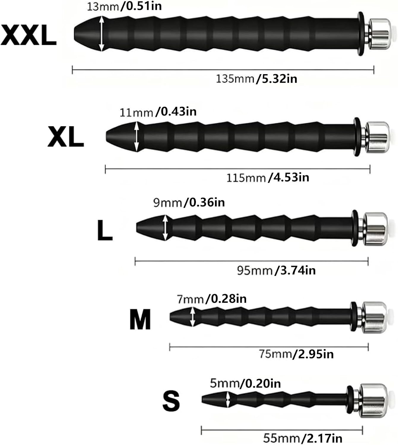 Penis Plug Set, Silicone Urethra Sound with Cover, Hollow Urethral Dilator Stimulator Masturbation Urethra Sounding Sex Toys for Men Training Kit, Urethral Plug (Medium)