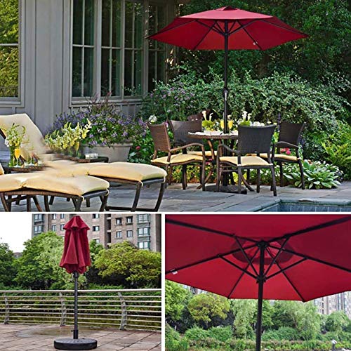 Parasol de jardín rojo CLSDRZC de 2 metros para mesas de café y terrazas 7