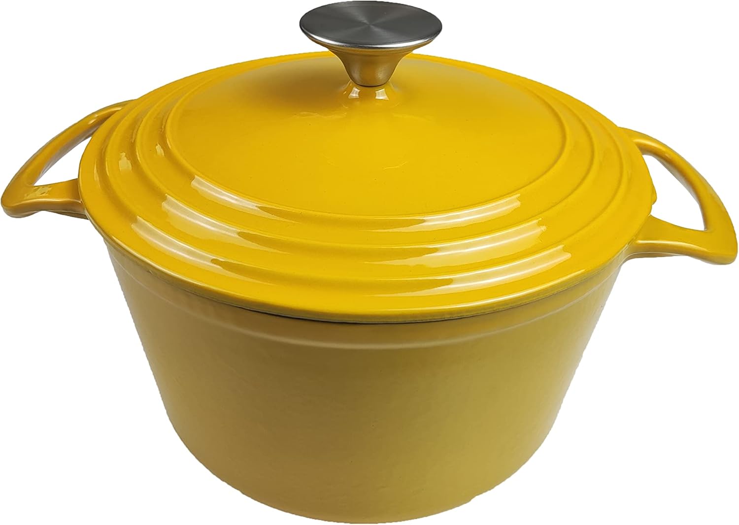 HAWOK 3.5 qt Enameled Cast Iron Dutch Oven, Dia. 8.5 inch with Lid, Yellow