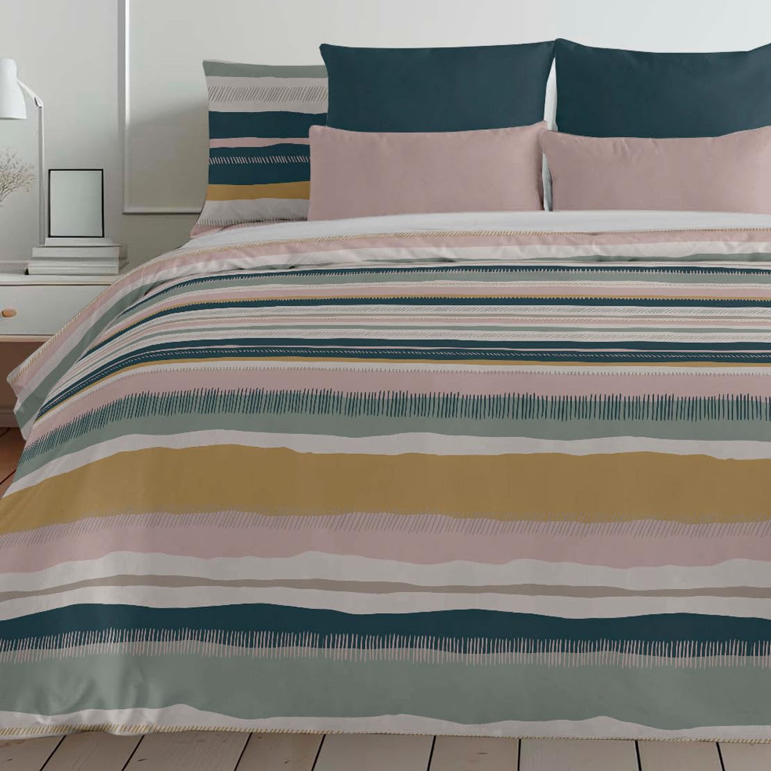 BELUM | Poszewka na kołdrę na łóżko 200x200 cm | Tkanina: 100% bawełna organiczna 175 nici. Certyfikat Oeko-Tex | Model: Marken