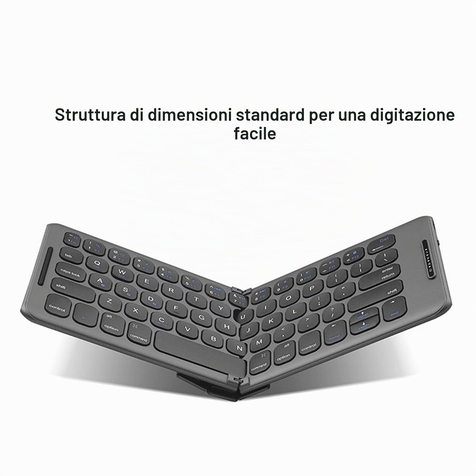 Goshyda Tastiera Bluetooth Pieghevole, Tastiera Esterna Wireless Portatile a 65 Tasti, Tastiera Pieghevole Tascabile Ricaricabile USB C per Tablet Portatile