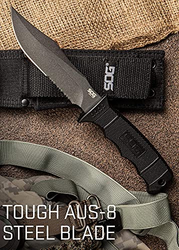 Sog M37N-CP Fixed Blade Knives - Seal Pup Tactical Knife Survival Knife And Hunting Knife W/ 4.75 Inch Blade And Molle Knife Sheath & Grn Grip thumb #4