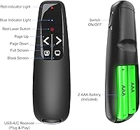 Vista 6 de Clicker de Presentación PowerPoint Presentador Remoto: Puntero Láser Proyector Power Point PPT Clicker para Mac Laptop Oficina, Clickers