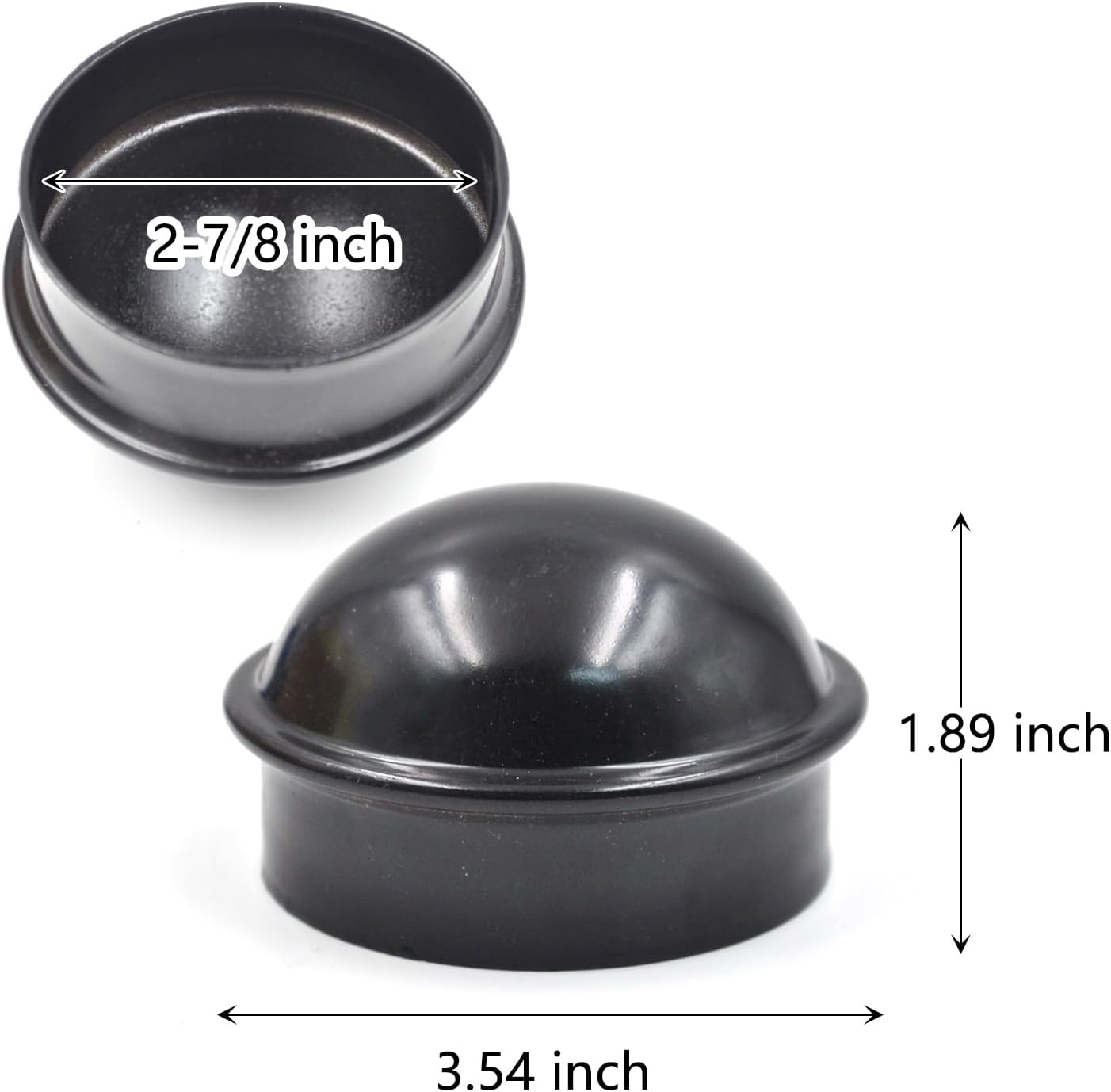 (15 Pack) 2-7/8" Chain Link Fence Round Dome Post Caps, Chain Link Caps for 2-7/8" Diameter Posts - Black