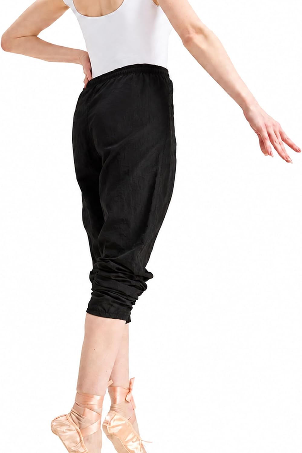 Danzcue Womens Girls Ripstop Dance Pants, Lightweight Durable Nylon Warm Up Dance Pants