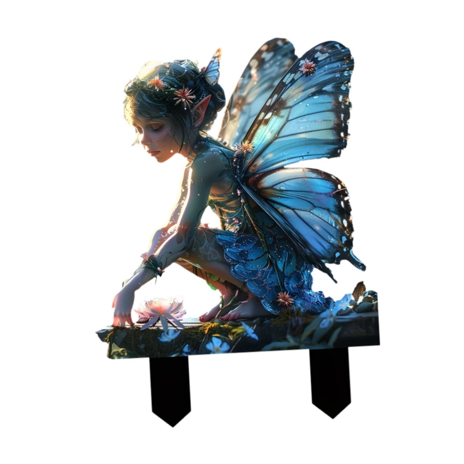 Fairy Garden Stake 2D Creative Flower Pot Stake for Flower Beds Garden Patio-image-39