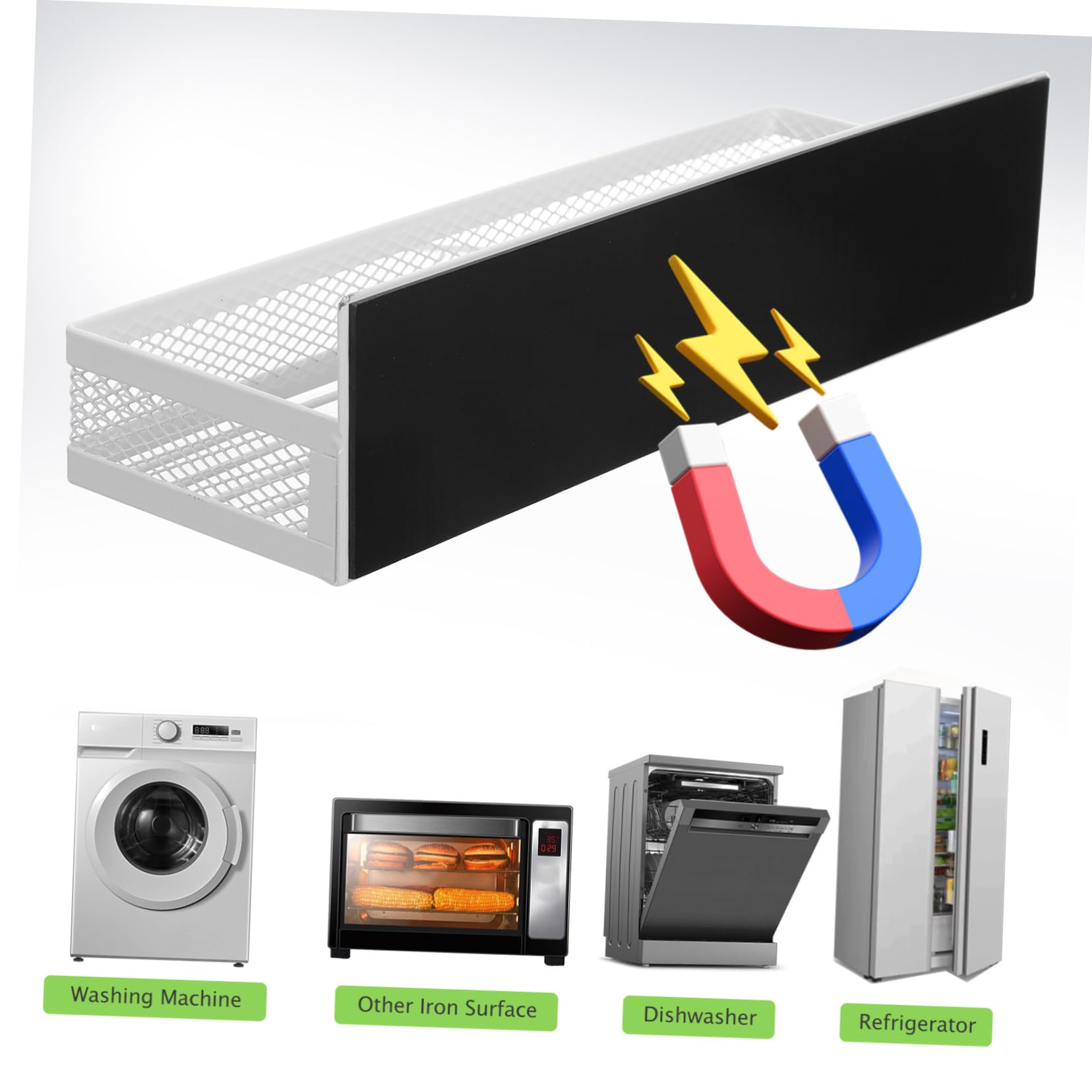 Cabilock Mensola Magnetica Versatile Per Cucina E Bagno 2 Pezzi Porta Spezie Per Frigorifero Con Ganci Portaoggetti