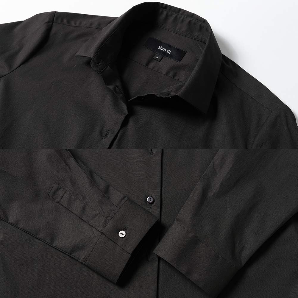 Harrms Womens Dress Shirts, Basic Long/Half Sleeve Slim Fit Casual Button Up Shirt Stretch Formal Shirts