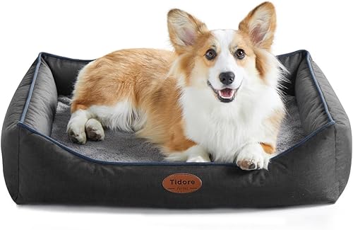 Miniatura 14 de Camas ortopédicas para perros medianos, sofá cama para perros de espuma duradera tipo caja de huevos con funda extraíble lavable, forro impermeable,