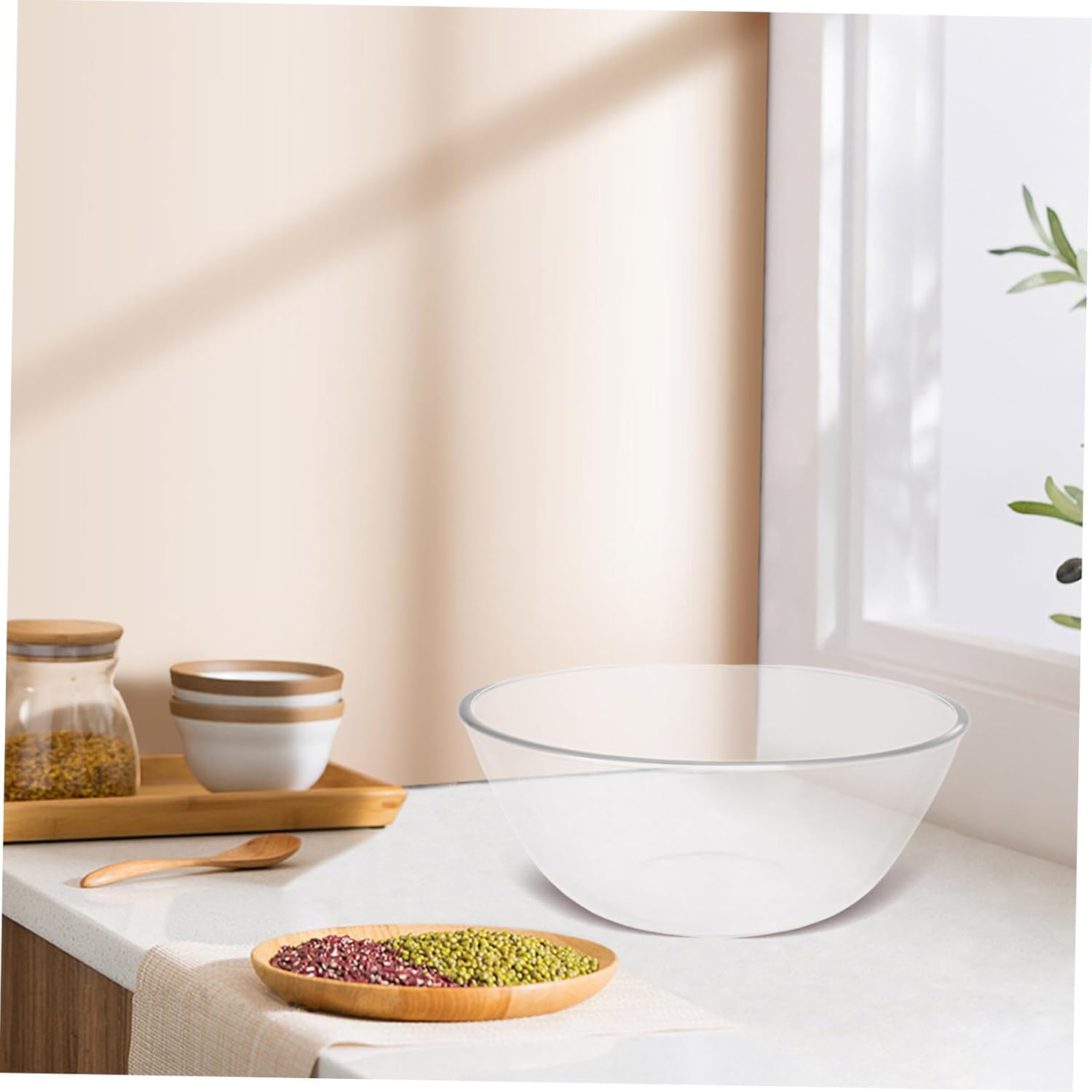 Glass Salad Mixing Bowls Manual Mixing Cup Versatile Kitchen Essential for Salad Preparation Beating Eggs Elegant Decorative Bowls for Cooking and Serving