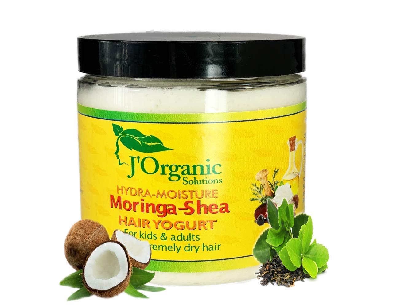 J'Organic Solutions (HAND MADE) Hydra-moisture day Moringa-Shea hair yogurt For kids and adults with extremely dry hair