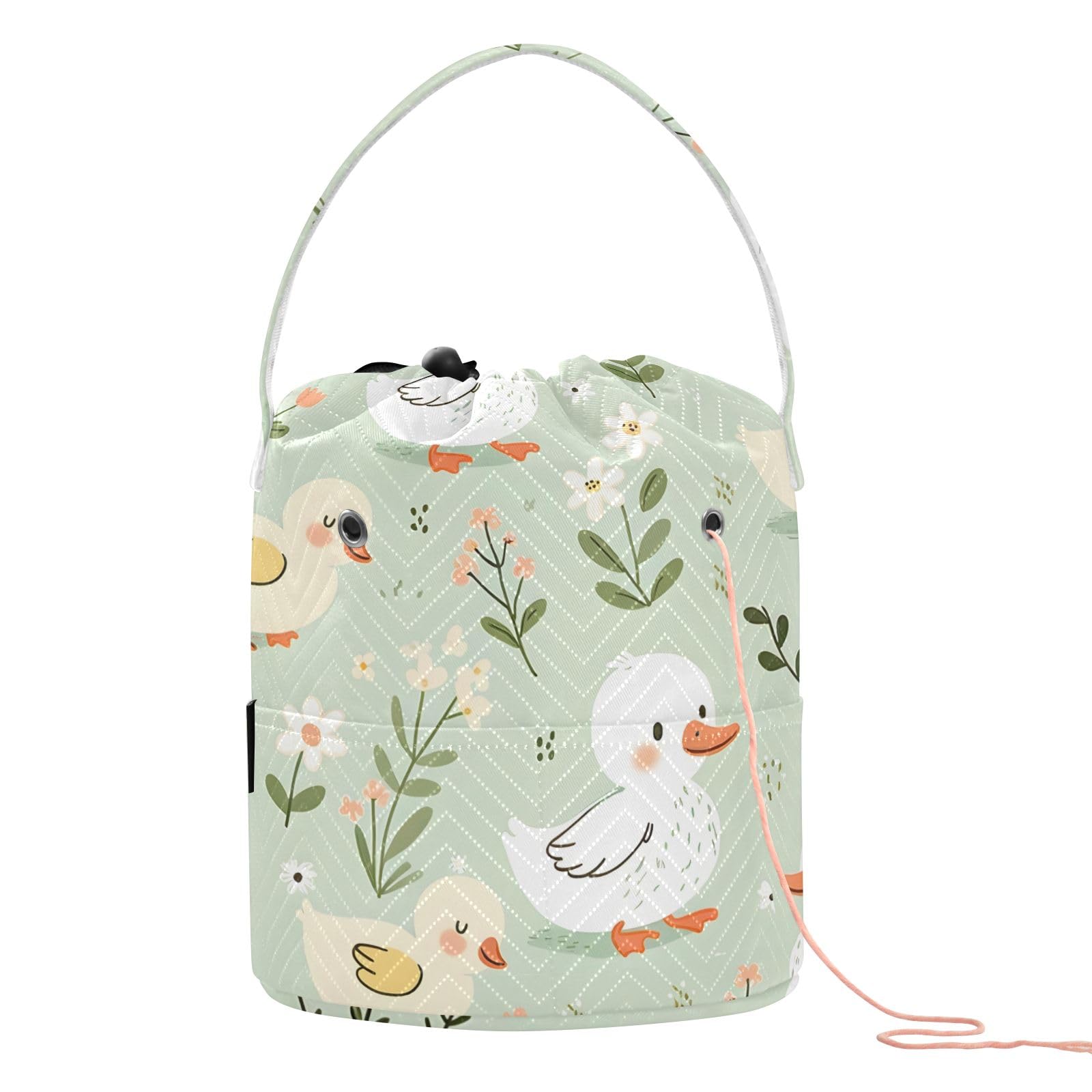 Yarn Storage Bag Small Crochet Bag Knitting Bag Organizer Cute Duck Yarn Bags for Crocheting Basket