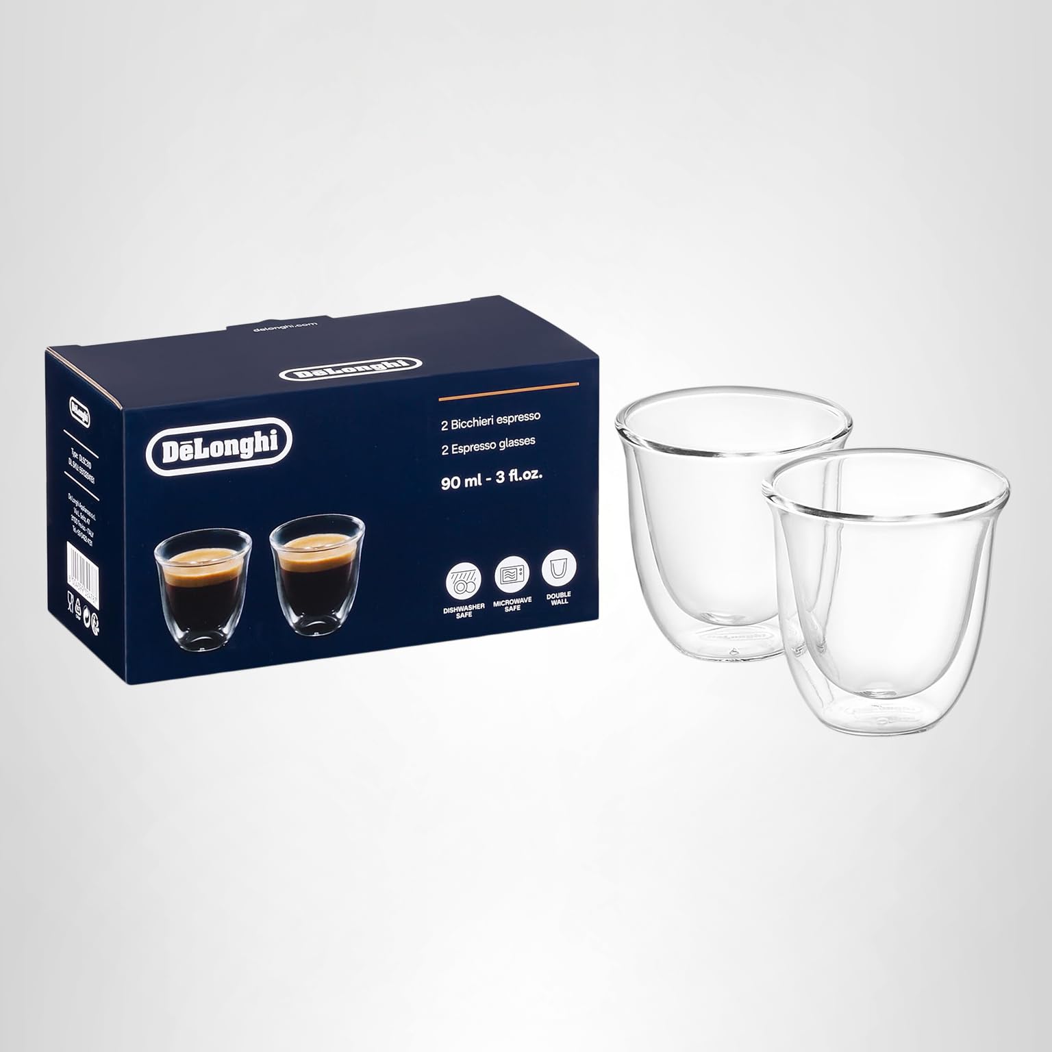 Amazon.com: DeLonghi 3oz Espresso Double Wall Thermal Glasses, Set