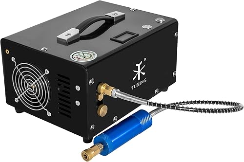 Miniatura 8 de TUXING Compresor de aire PCP 4500 Psi, 30 Mpa Compresor portátil de pistola de aire PCP con convertidor externo, alimentado por 12 V DC de automóvil