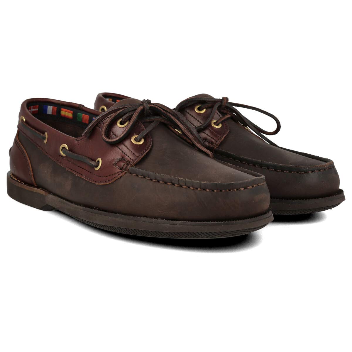 Náutico Mocasín Deportivo Casual en Piel para Hombre Tallas Grandes 46 47 48 Piel Engrasada Piso de Goma Marrón Azul Marino Negro