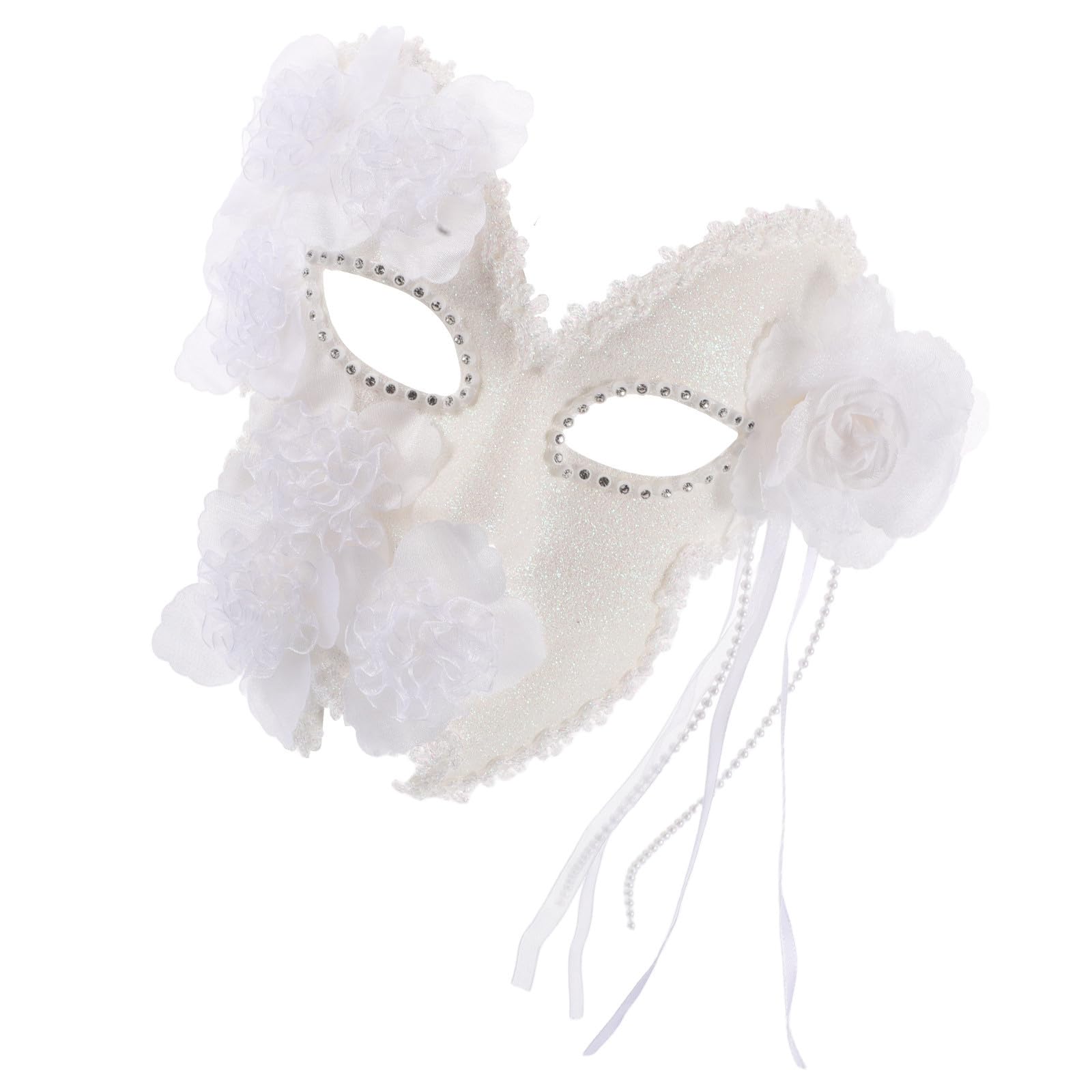 SOLUSTRE 5 Piezas Máscara Veneciana White de Encaje para Fiesta de Mascarada Unisex con Diseño Elegante y Toque Cómodo Adecuado para Fiestas Temáticas y Año