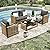 Vimstora Patio Furniture Set 4 Pieces, Outdoor Furniture 4-Seat Sofa with 2-Layer Coffee Table, Waterproof Thick Cushion Deep Seating,Patio Conversation Sets for Balcony, Garden, Backyard & Porch