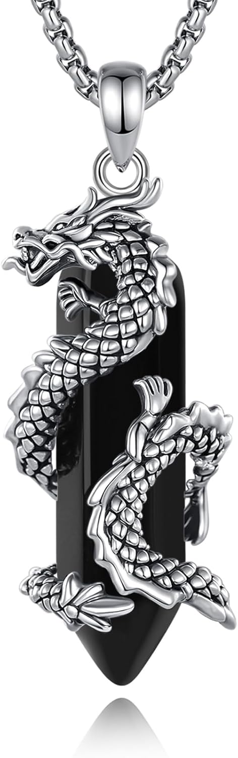 CELESTIA Crystal Dragon Necklace for Women and Men Amuleto de Proteccion Dragon Pendant Spiritual Gift Gemstone Amulet Jewelry