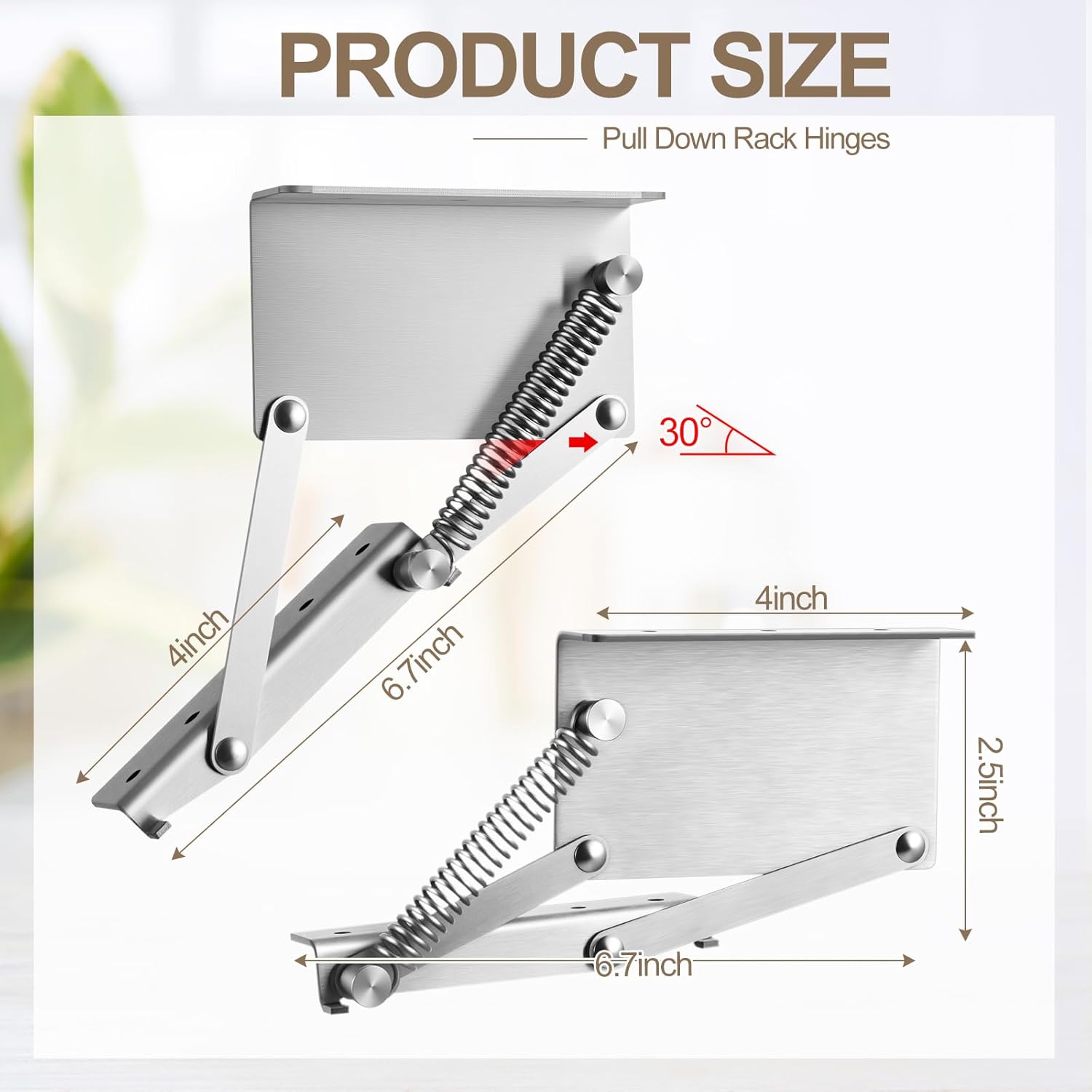 Shimeyao 2 Pcs Pull Down Rack Hinges Under Cabinet Hinges for Spice Knife Coffee Pod Storage Organization Kitchen