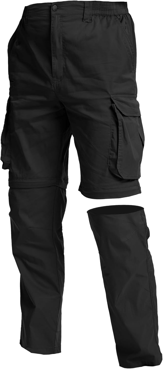 NATUVENIX Hiking Pants Men Quick Dry Convertible Fishing Pants for Men Zip Off Lightweight Mens Cargo Pants Outdoor Travel