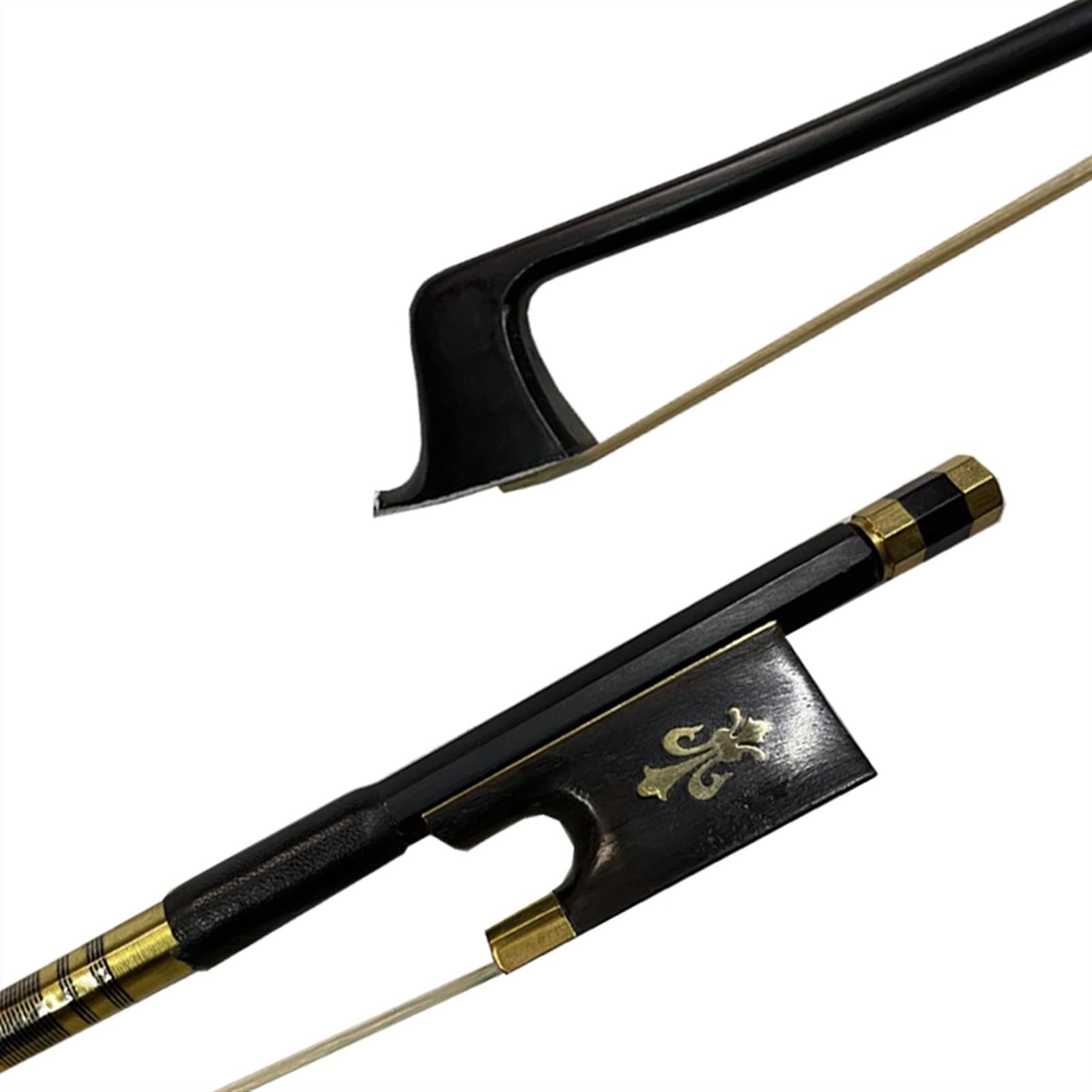 New Black Carbon Fiber Violin Bow 4/4 Tamaño, Cabello Blanco Cabello Violín Profesional Partes Arco violín tamaño Completo