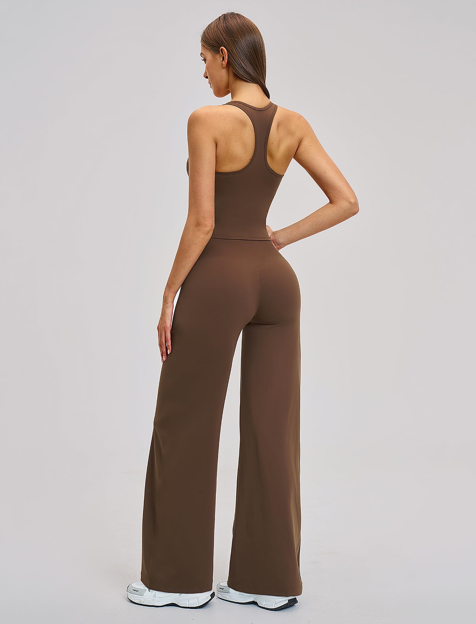 Set sportivo da donna, 2 pezzi, con gamba larga, per yoga e fitness | Vita alta, gamba larga, elasticizzato a 4 vie, per yoga, fitness, pilates e tempo libero