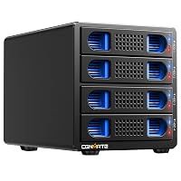 Case Hard Disk 4 Baie con Ventola HDD/SSD SATA 2,5/3,5 con Cavo USB A/C 3.0