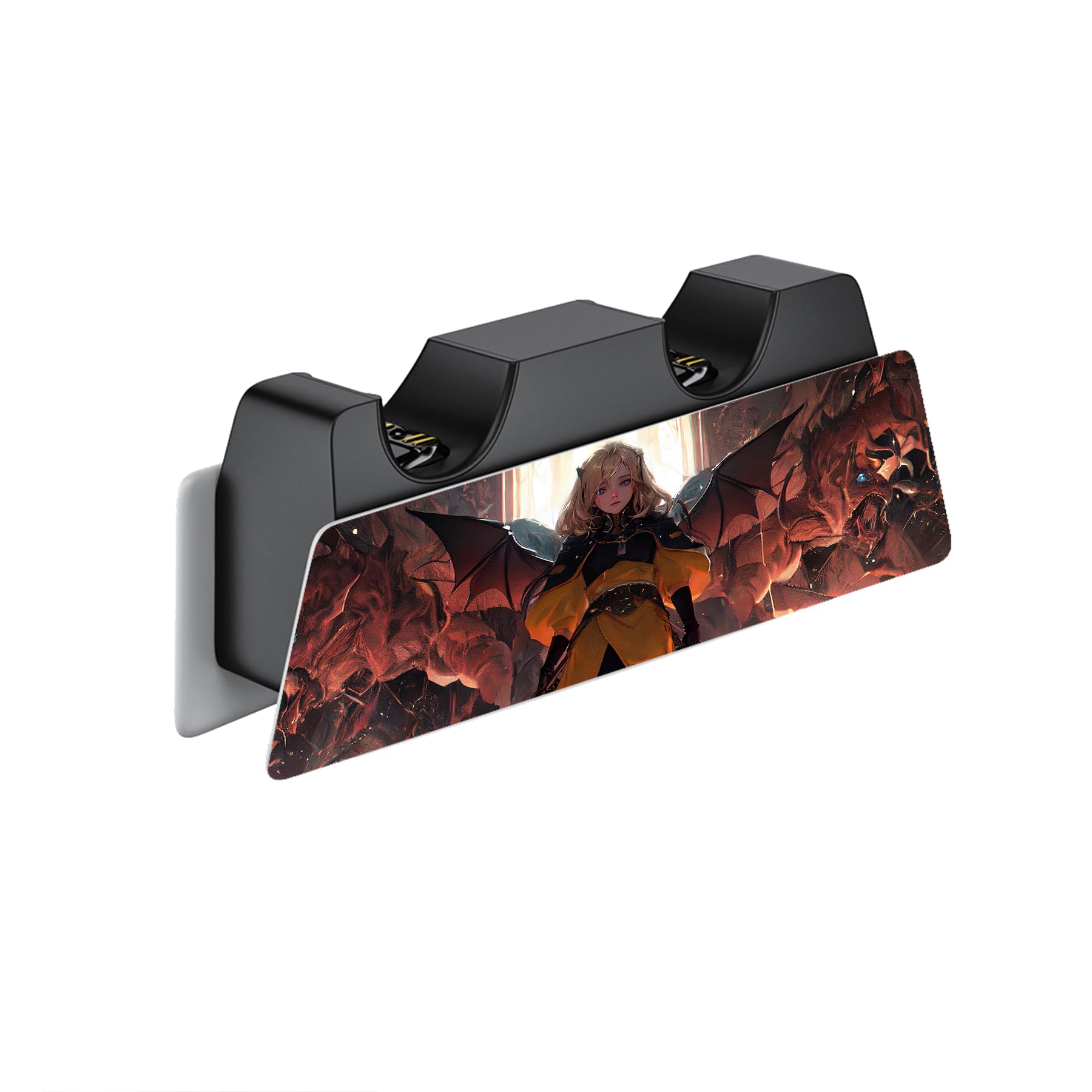 playvital Infernal Messenger Full Set Skin Decal for ps5 Console Digital Edition, Sticker Vinyl Decal Cover for ps5 Controller & Charging Station & Headset & Media Remote - 4
