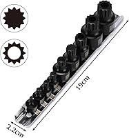 Vista 5 de EMENTOL 9PCS Low Profile Impact Triple Square Bit Socket Set, CR-MO, 1/4", 3/8" and 1/2" Drive, 9 Pieces Stubby Triple Square Bit Sockets, M4 - M12