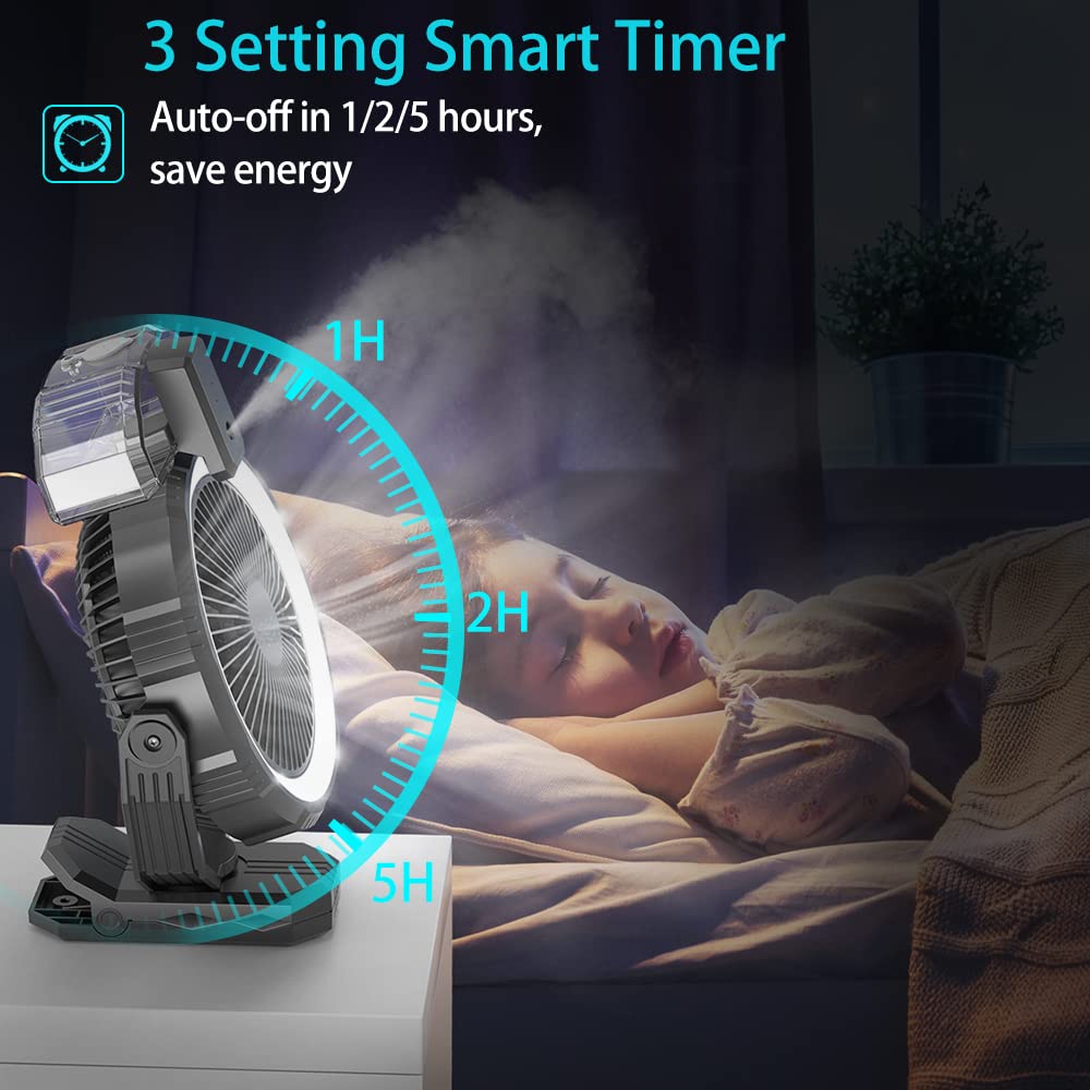 Buy 10000mAh Misting Fan Portable with Detachable Water Tank 400ml, 8