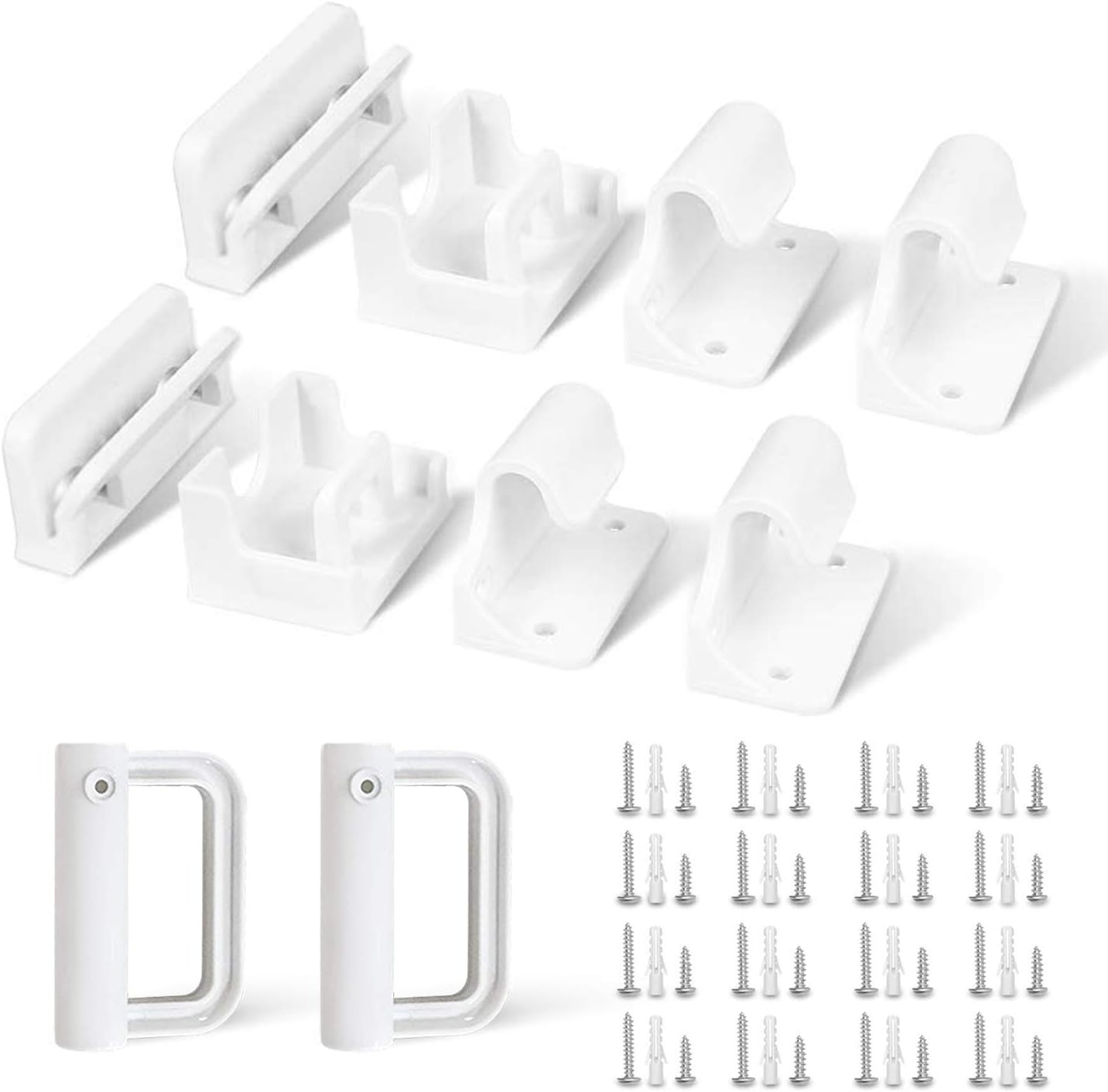 Betertek Hardware Replacement Accessories Brackets for Retractable mesh Baby and pet Gates Full Set Wall Mounting Parts Kit.