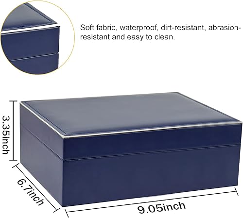 Miniatura 7 de Caja organizadora de joyas cajas de joyería grandes de piel sintética collares anillos aretes organizador de almacenamiento pantalla de doble capa