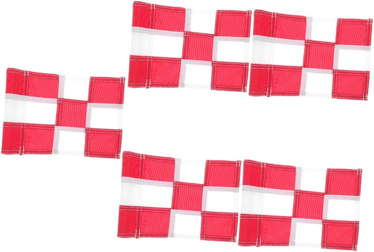 BESPORTBLE 5pcs Golf Targeting Flag Reusable Bright Court Flag for Golfing Training Lightweight Easy to Install Practice Prop for Golf Training Facilities Checkered