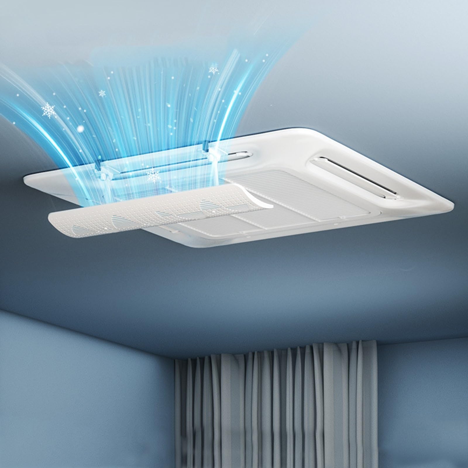 Deflettore Per Condizionatore Universale In ABS - 20x60 Cm, Regolabile, Scudo Per Flusso D'Aria Diretto