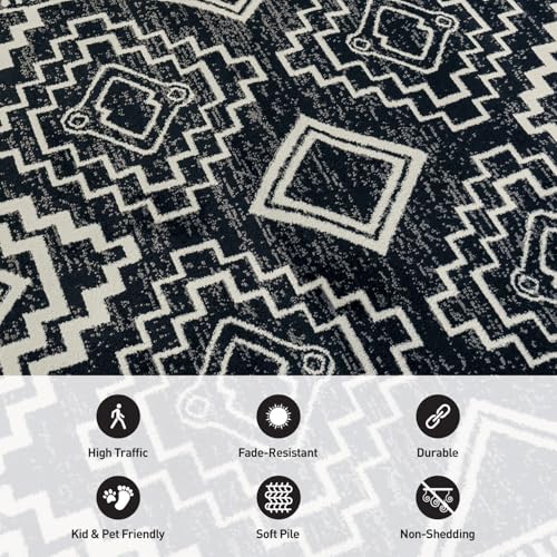 Tapete Rugshop Southwestern Negro y Blanco 5' x 7' miniatura 4