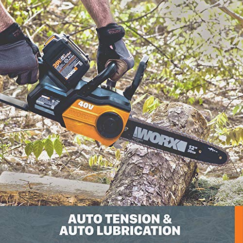Worx 40V 12" Cordless Chainsaw Power Share With Auto-Tension (Tool Only) - Wg381.9 #TOP2