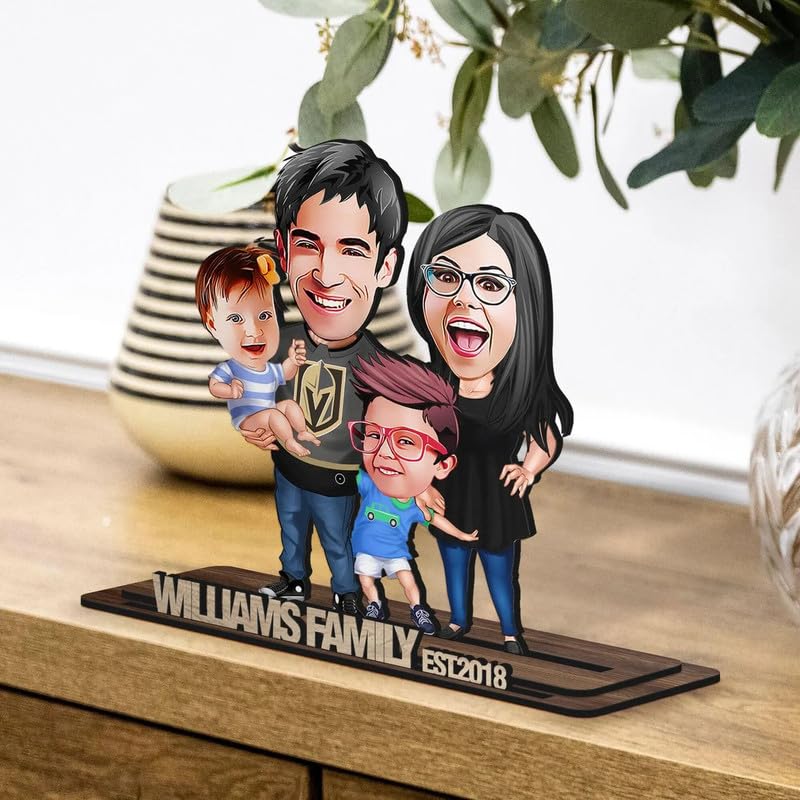 Image of THE GRANDEUR Personalized Father's Day Gift Caricature - for Dad, Papa, Dadaji | Unique Gift for Daddy, Grandpa, Husband from Son Daughter (Design 4)