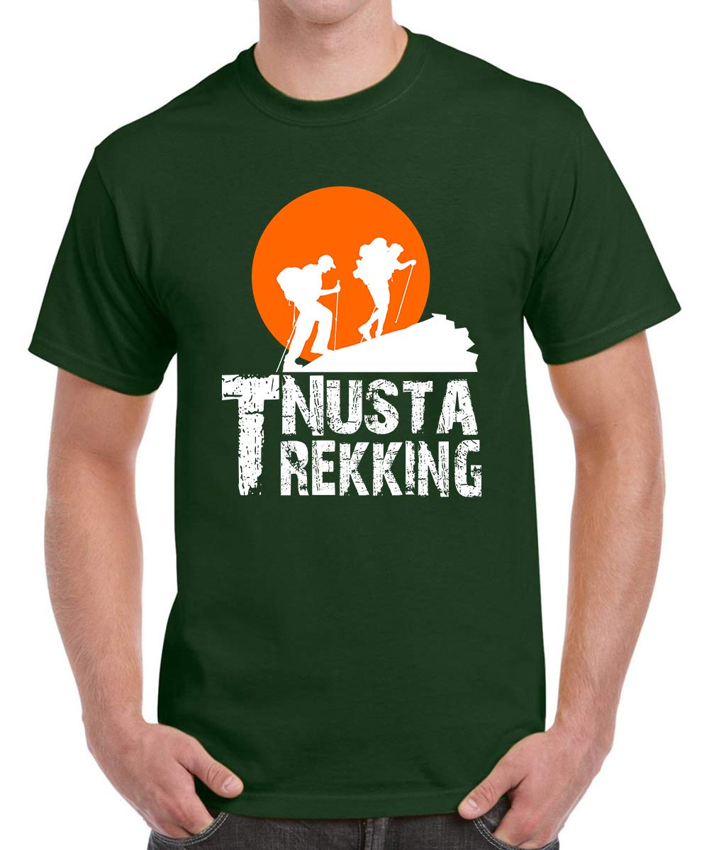 CaseriaMen's Round Neck Cotton Half Sleeved T-Shirt with Printed Graphics - Nusta Trekking