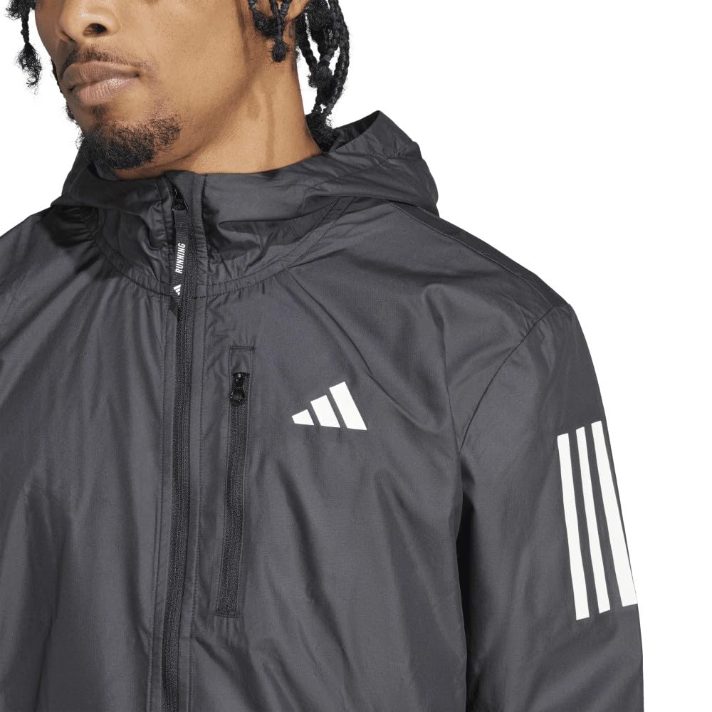 adidas Mężczyźni Own the Run Jacket, Black/White pocket, L