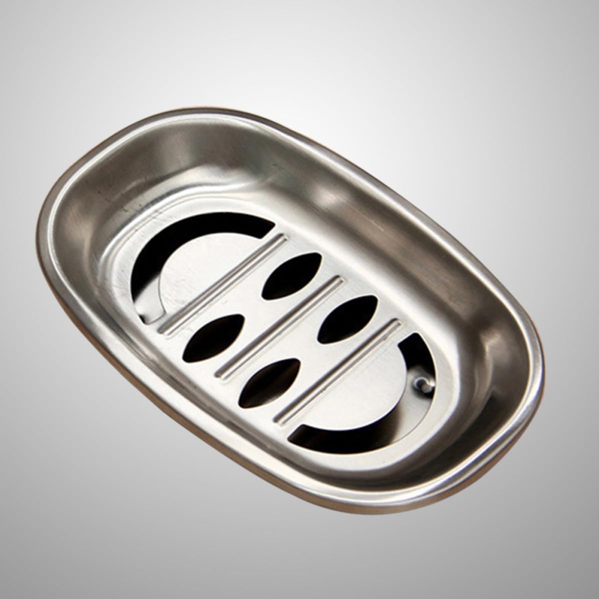 ABOOFAN Jaboneras de Acero Inoxidable 2 Piezas Doble Capa y Drenaje, Caja de Jabón Ovalada para Ducha y Encimera, Soporte Resistente y Removible