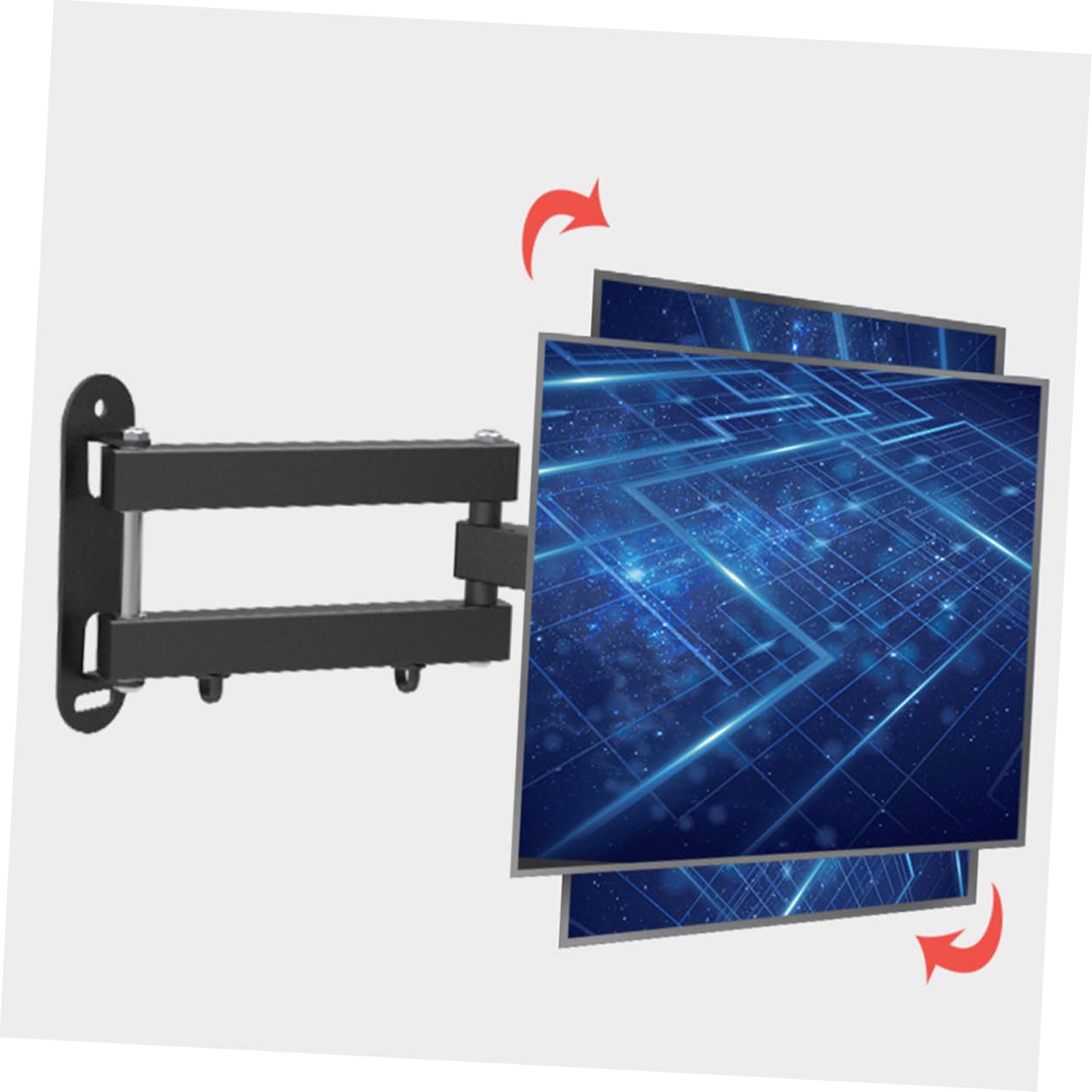 Supporto da Parete per Tv 14-37 Pollici in Acciaio Laminato Nero | Struttura a Parete, Portata 15kg, Design Pieghevole e Girevole, per Schermi e Monitor