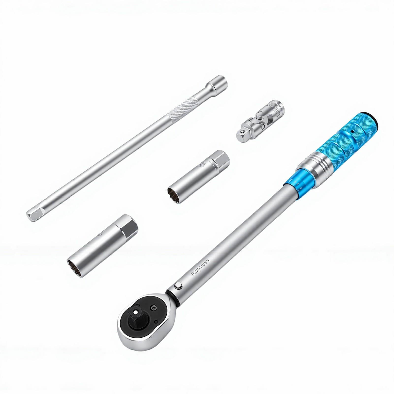 Juego de Llaves Dinamométricas, Herramienta de Precisión con ángulo 5° para Coche, Motocicleta, Mantenimiento Barcos, Acero Aleación CRV (Kit específico bujías 3/8" (10-60N) 5)