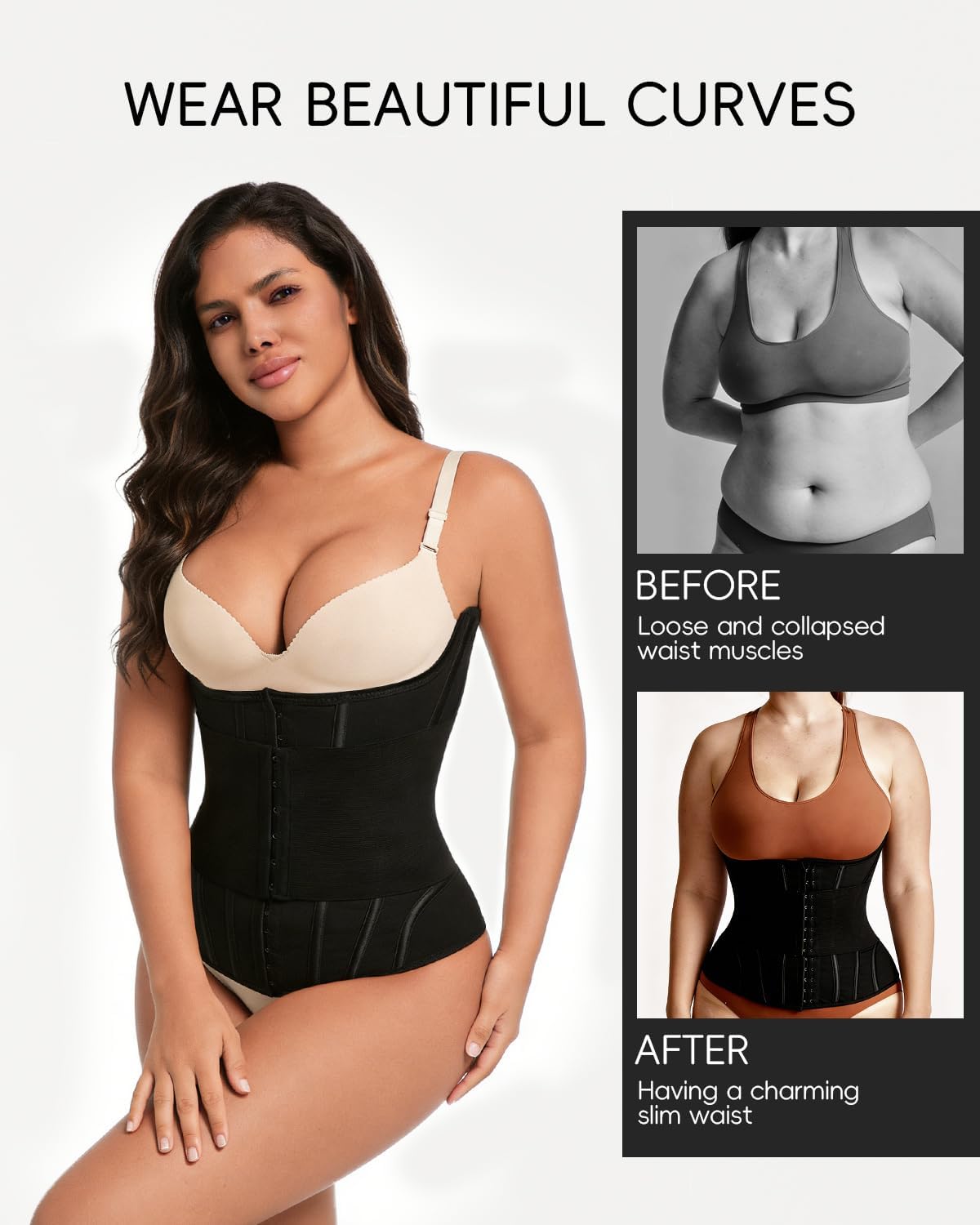 Waist Trainer for Women Faja Body Shaper Tummy Control Shapewear Waist Cinchers Corset - Image 2