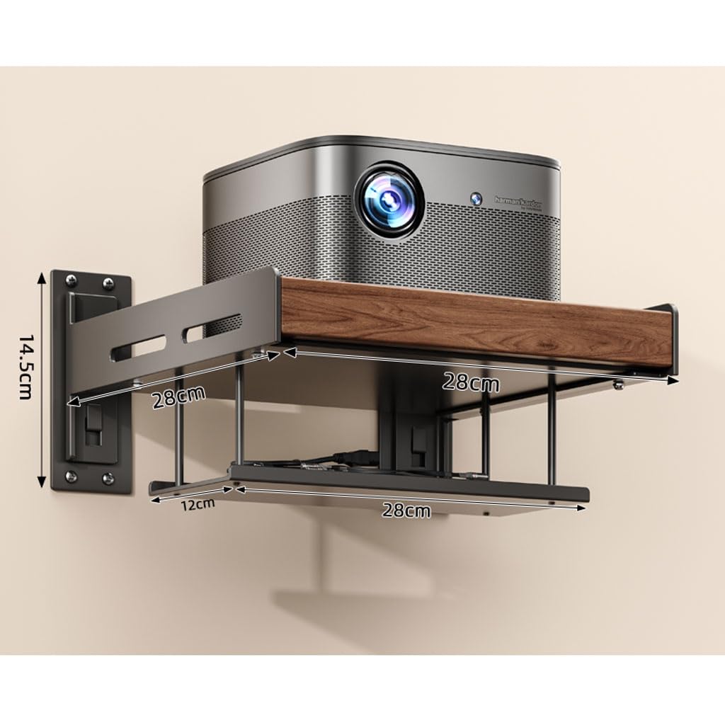 Supporto multimediale da Parete in Metallo, Supporto Galleggiante per mensola, Supporto per AV, Accessori TV, Router WiFi, decoder, decoder Via Cavo, Lettore Dvd, Console di Gioco o Altri pi