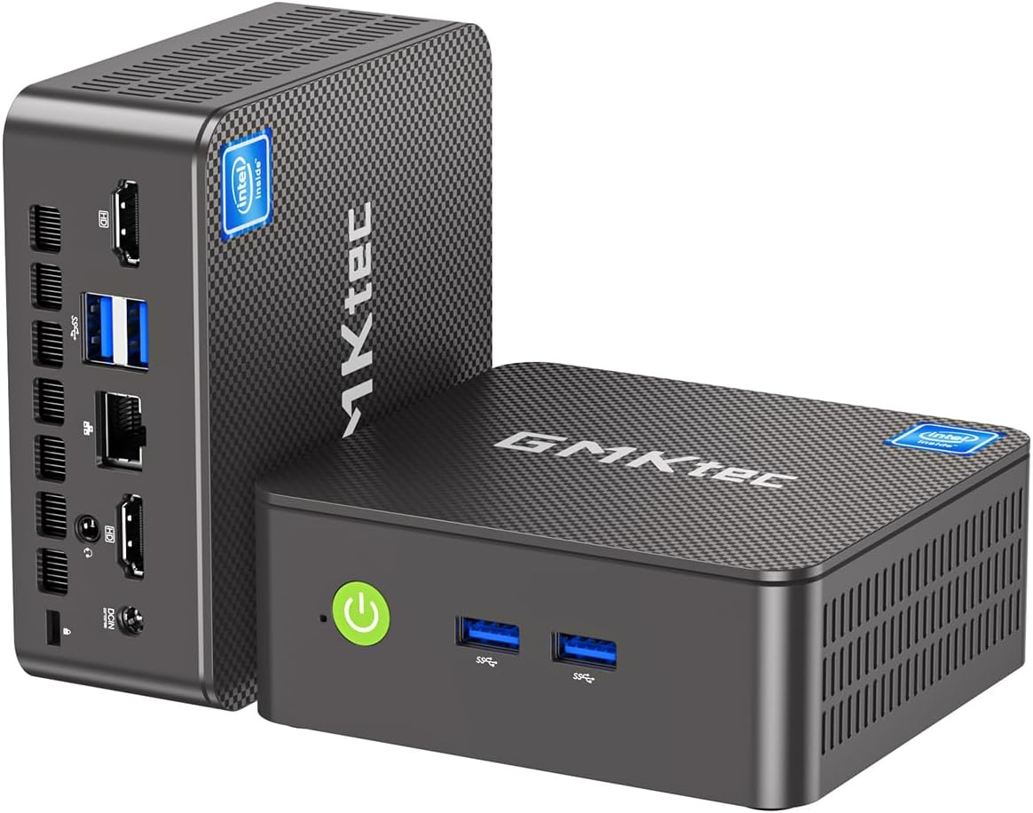 GMKtec Mini PC Intel N150 Windows 11 Pro (3.6GHz) 16GB DDR4 1TB PCIe M.2 NVMe SSD, Desktop Computer 4K Dual HDMI Display/4x USB3.2/WiFi 6/BT5.2/RJ45 Ethernet Nucbox G3 Plus