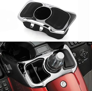 Motorcycle Glove Box Cubby with Cup Holder Fits for Honda Gold Wing GL1800/ F6B 2012-2017 Front Storage Box Chrome