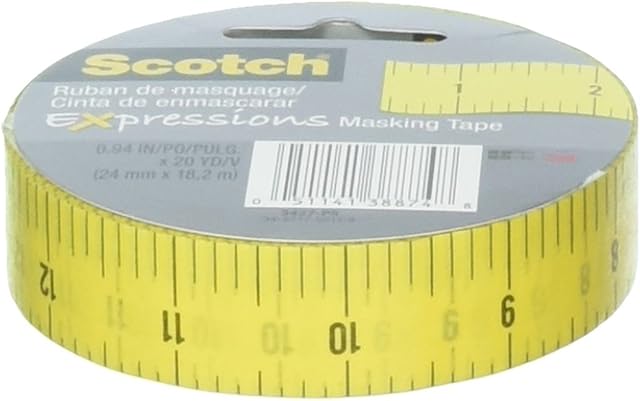 Scotch Brand MASKING TAPE MEASURE .94X20YD, 0.94 in x 20 yds, Multicolor