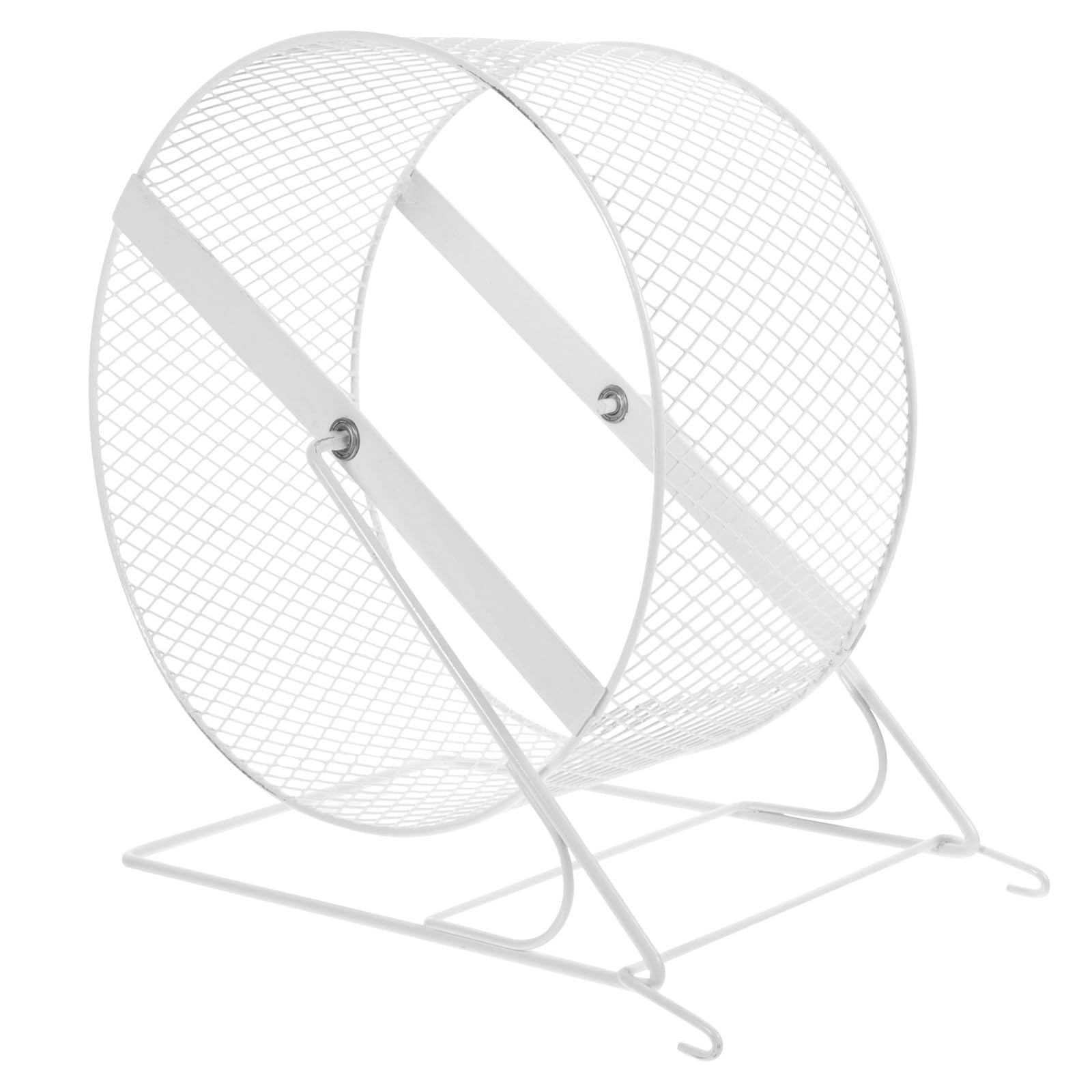 SHOWERORO Ruota per Criceti e Roditori in Ferro Bianco 32 CM, Gioco di Esercizio Silenzioso per Scoiattoli e Marmotte, Accessorio per Stimolare la Muscolatura e Movimento